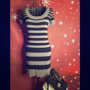 Gray and Black Form fitting sweater dress size M